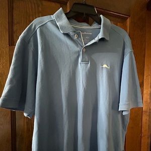 Tommy bahama marlin light blue large polo shirt sleeve shirt